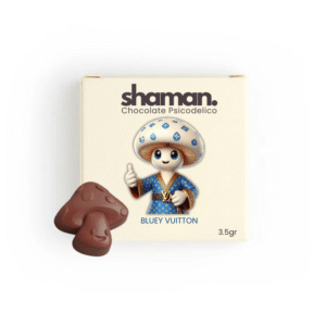 Chocohongos Shaman – Bluey Vuitton 4pzas  Chocolate 77% Cacao Amargo